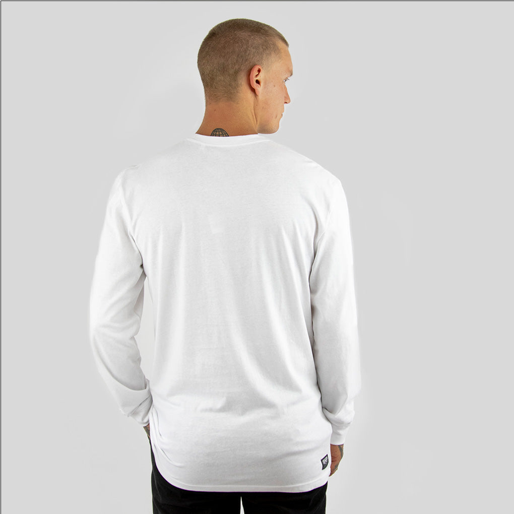 DTP-21 SMP mens long sleeve tee WHITE - smpclothing