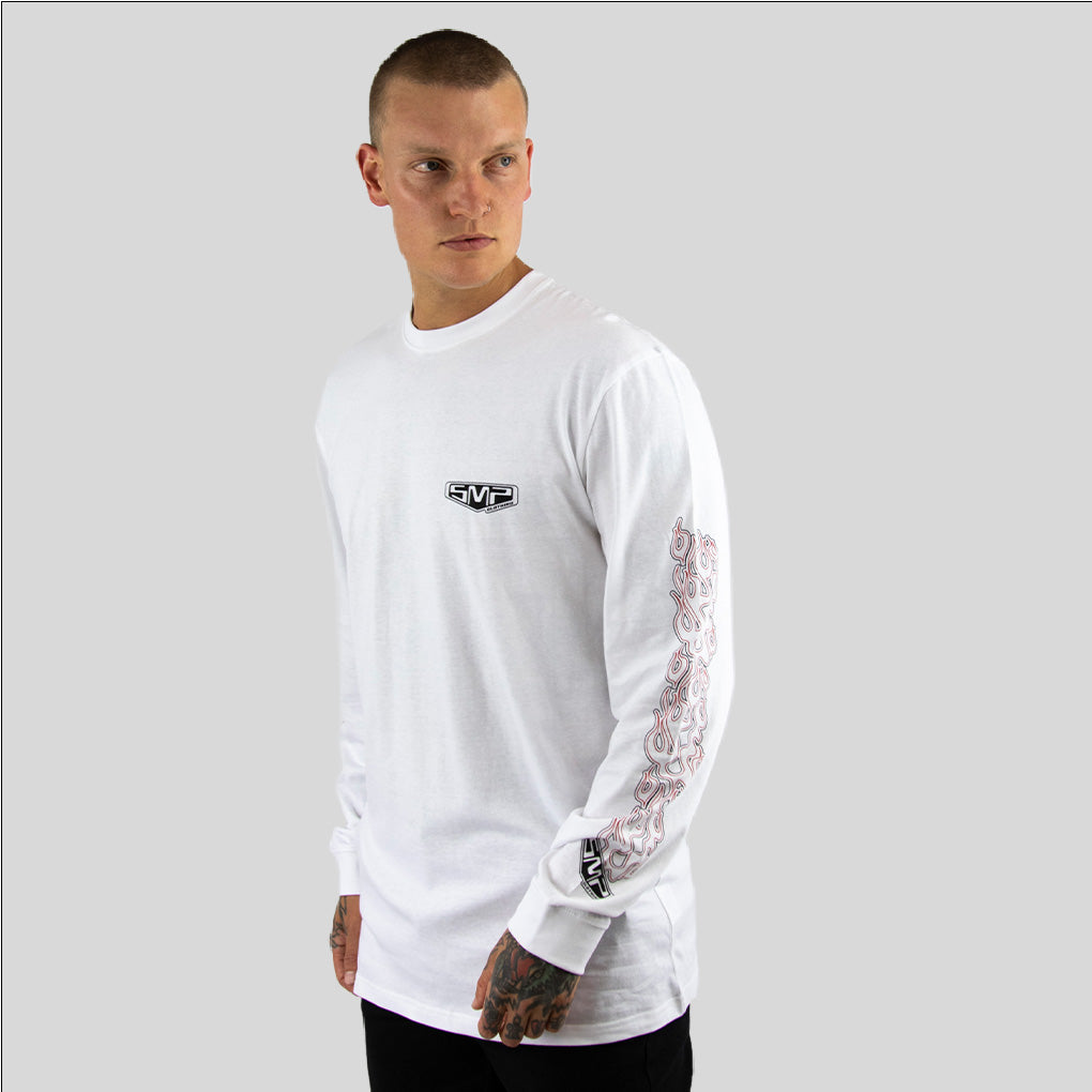 SALVO SMP mens long sleeve tee WHITE - smpclothing