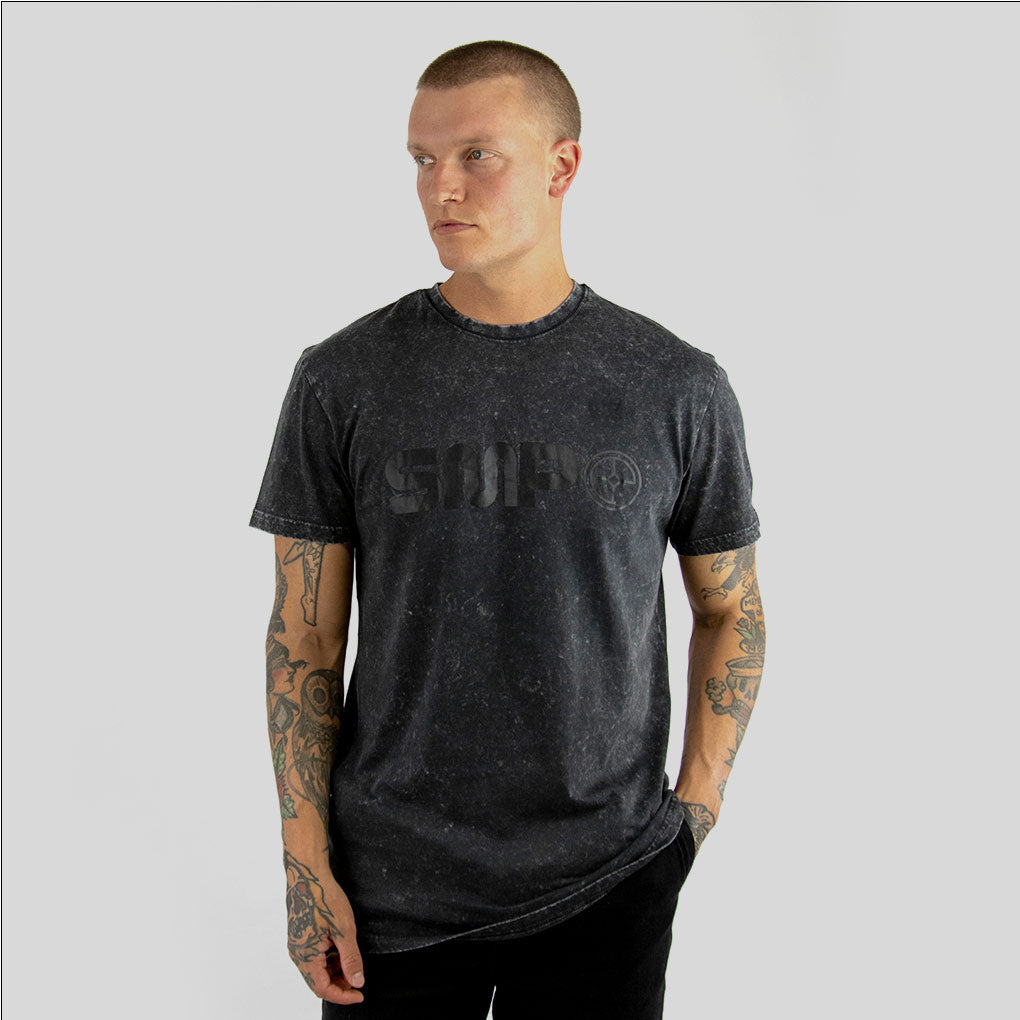MAYHEM SMP mens s/s pigment wash tee BLACK P/W - smpclothing