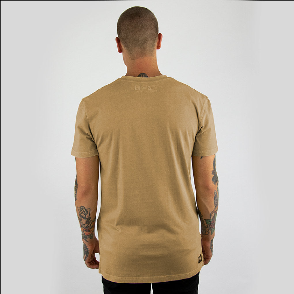 MAYHEM SMP mens s/s pigment wash tee CAMEL P/W - smpclothing