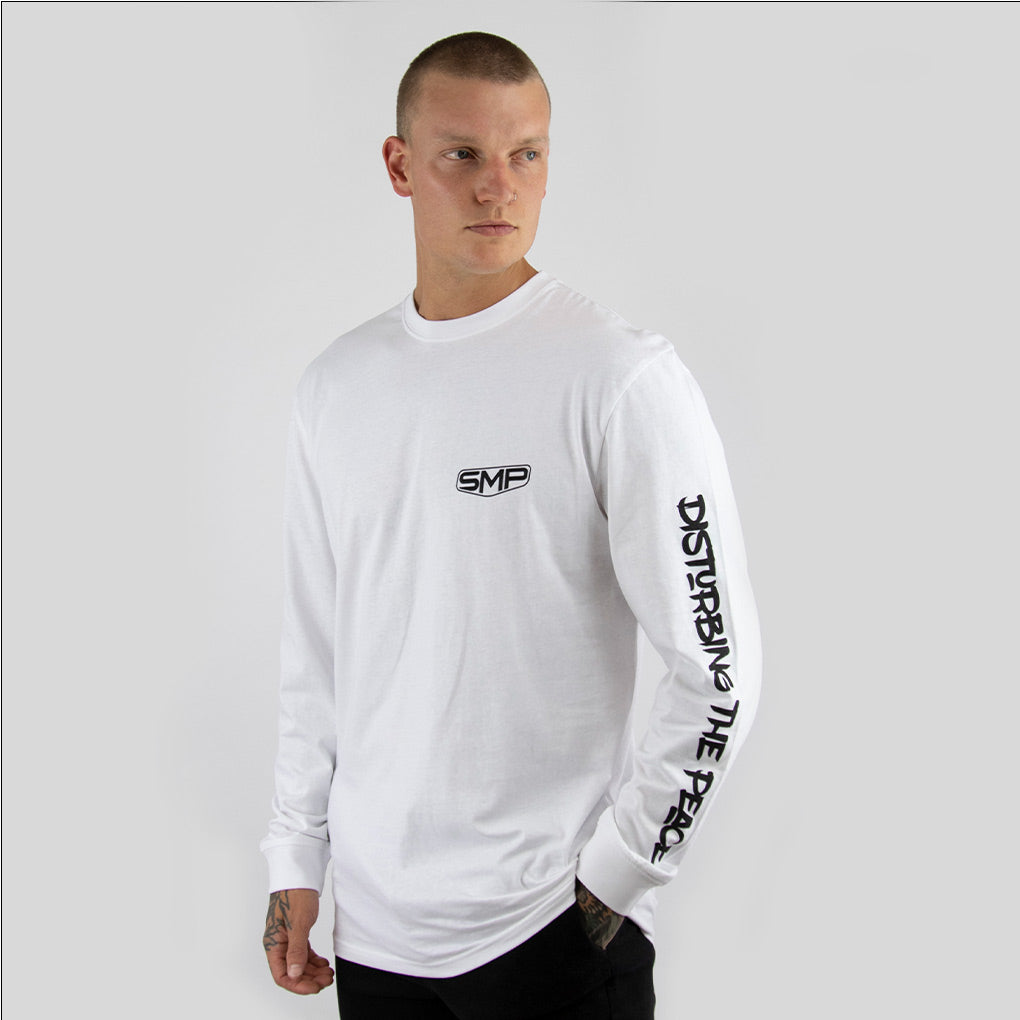 DTP-21 SMP mens long sleeve tee WHITE - smpclothing